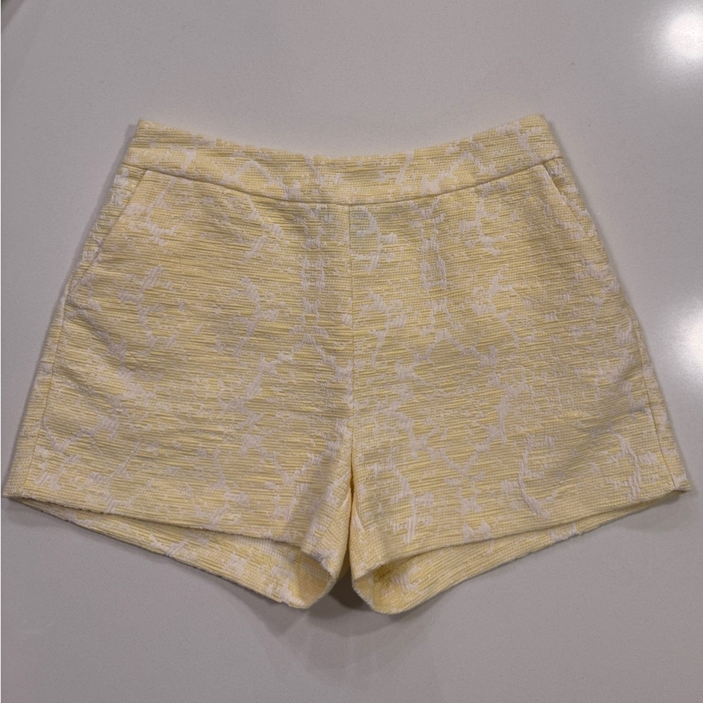 Women's Yellow Patterned Shorts